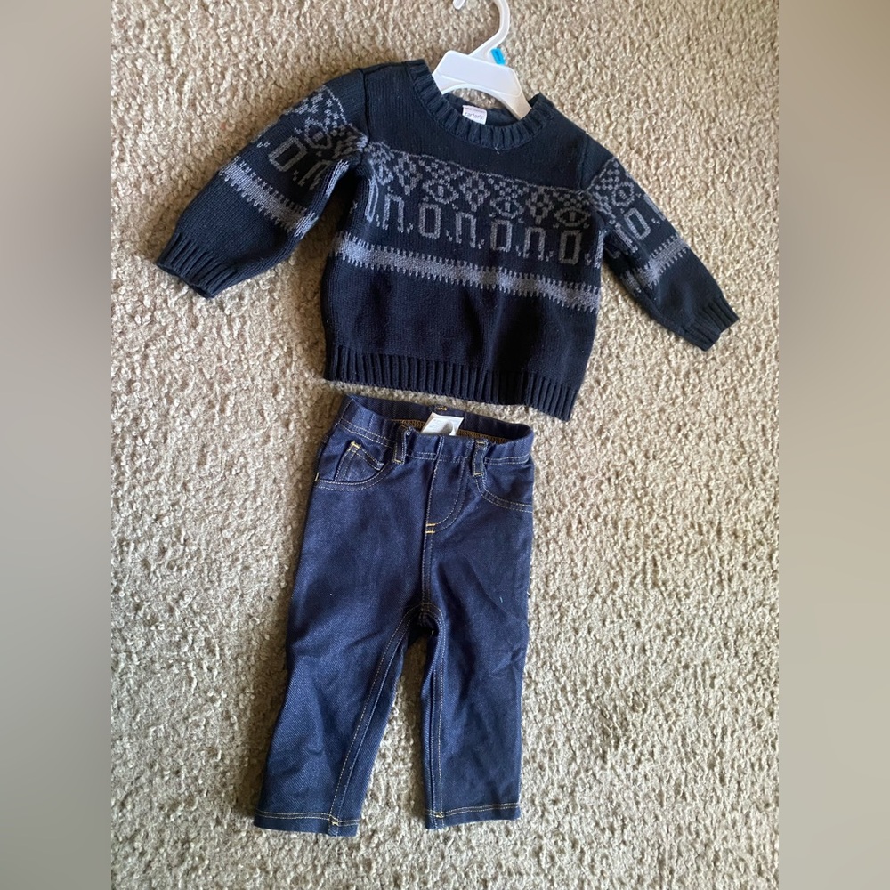 Kids Navy Blue Patterned Sweater